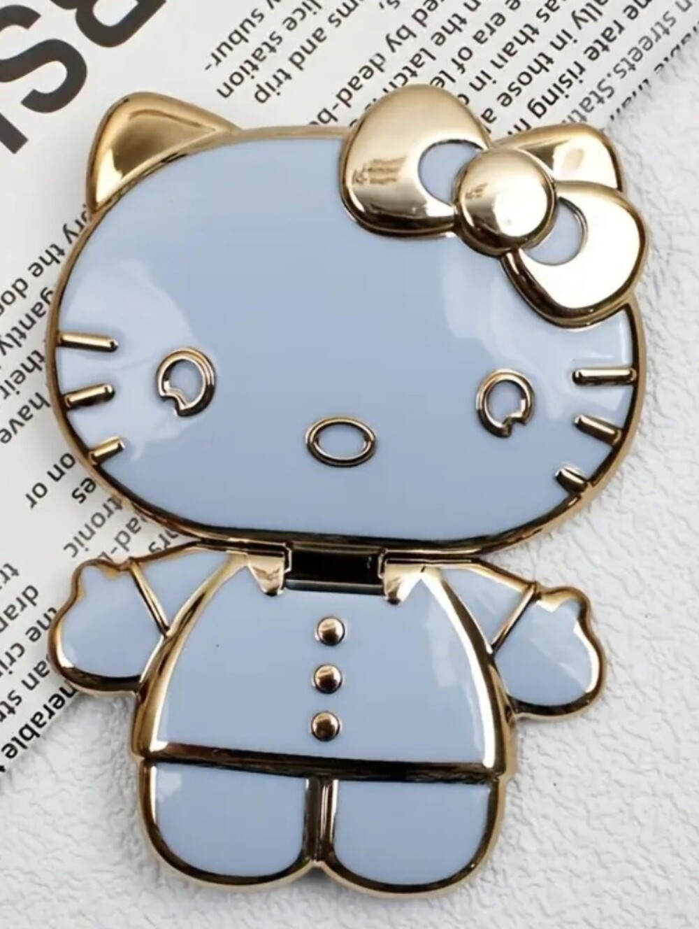 Hello Kitty Rotatable Folding Phone Stand Mirror - BLUE